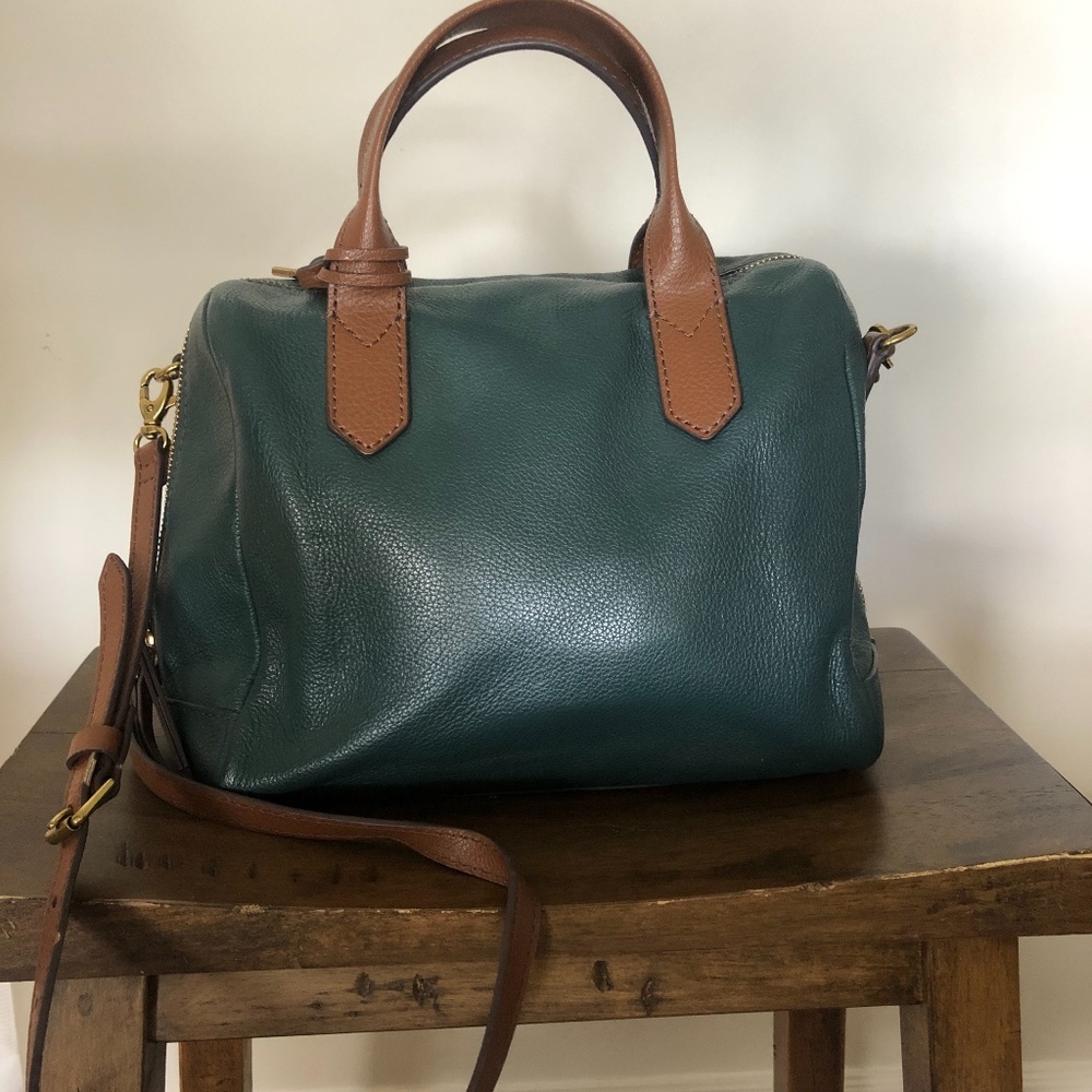 Fossil Indian Teal Rachel Satchel